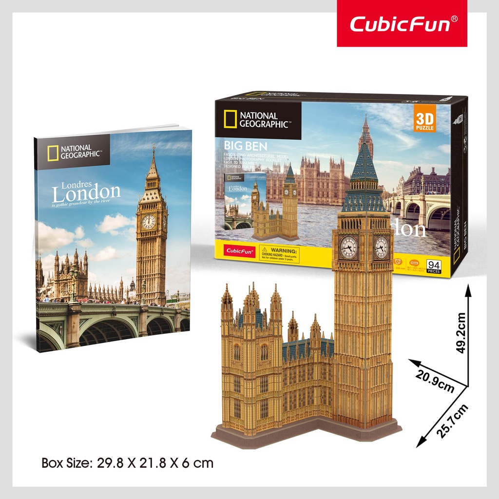 Mô hình giấy 3D CubicFun - Tháp Đồng Hồ BigBen - Anh