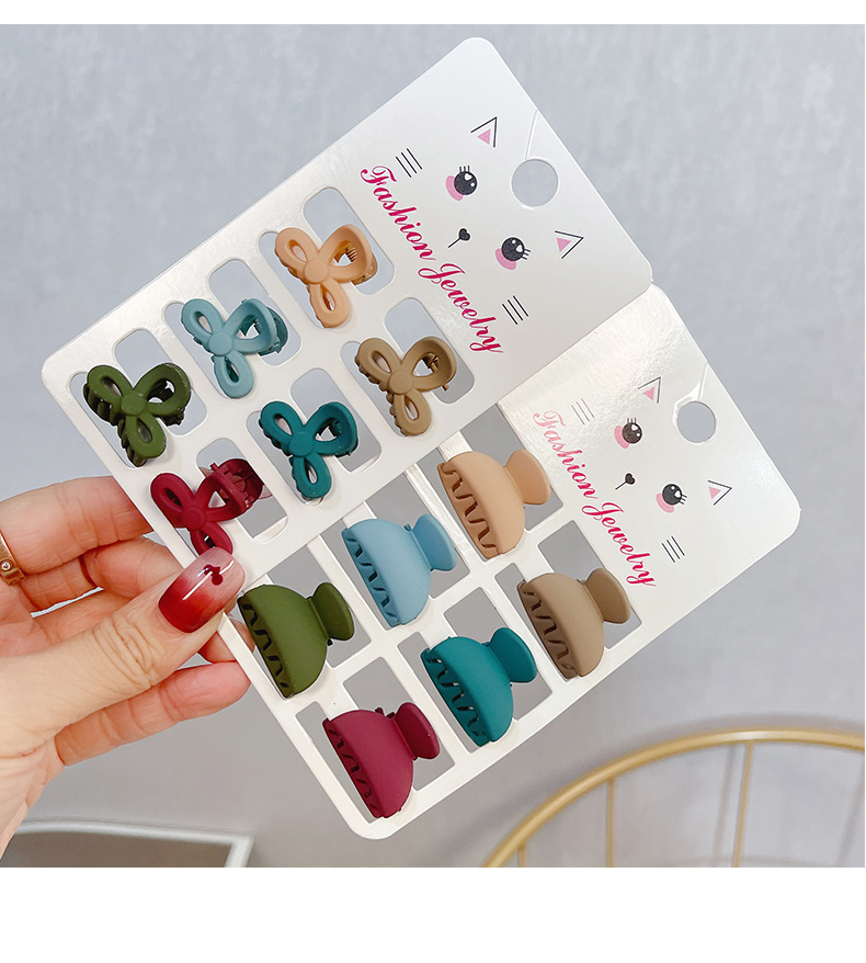 Set 6 kẹp tóc nhựa màu trơn họa tiết da báo phong cách Hàn Quốc thời trang cho nữ