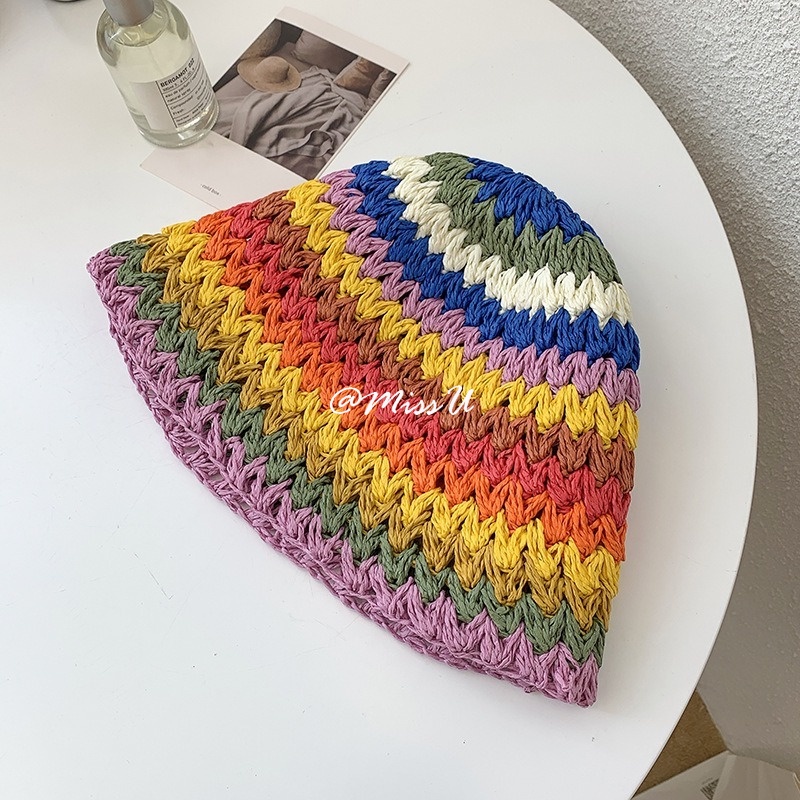 Nón Tai Bèo Đan Cói Nhiều Màu Sắc Chống Nắng Thời Trang Mùa Hè Cho Nữ