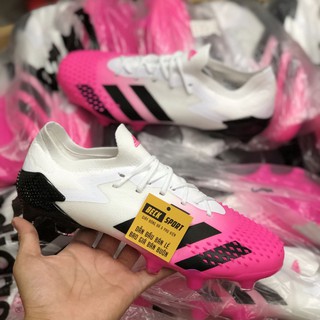 Giày Bóng Đá Predator 20.1 Trắng Mũi Hồng Vạch Đen FG