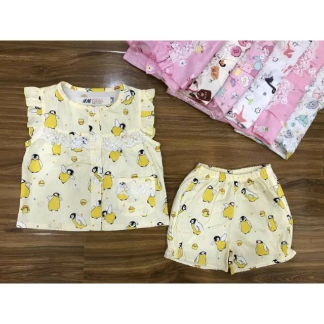 Bộ thô phối ren bé gái