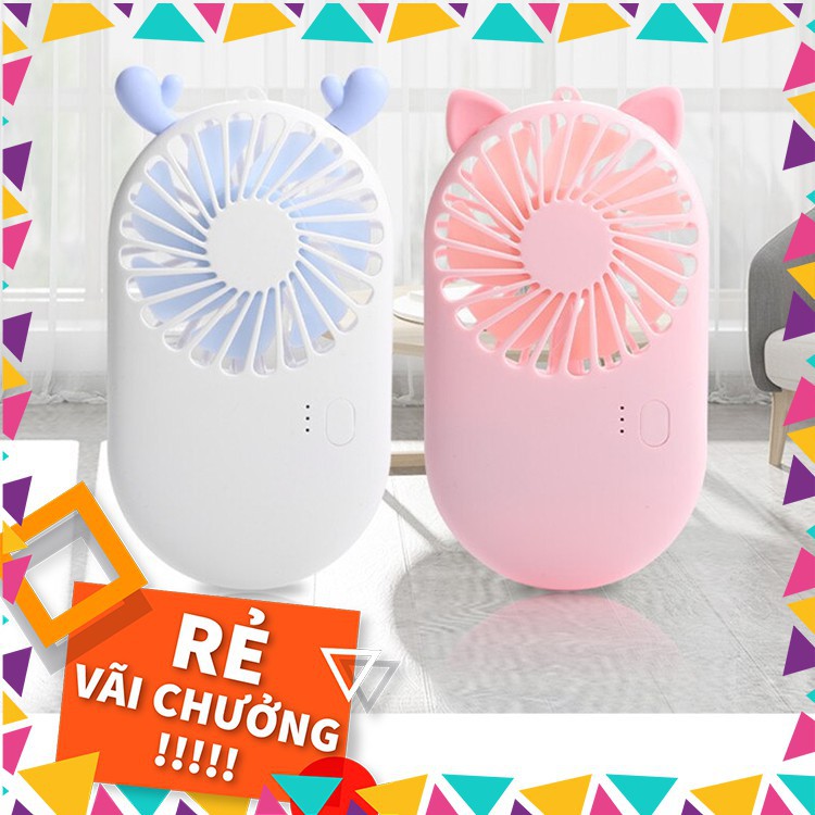 FREESHIP] Quạt Cầm Tay Mini, Sạc USB Dễ Thương 7 Cánh Pocket Fan Có Chân đế | BigBuy360 - bigbuy360.vn