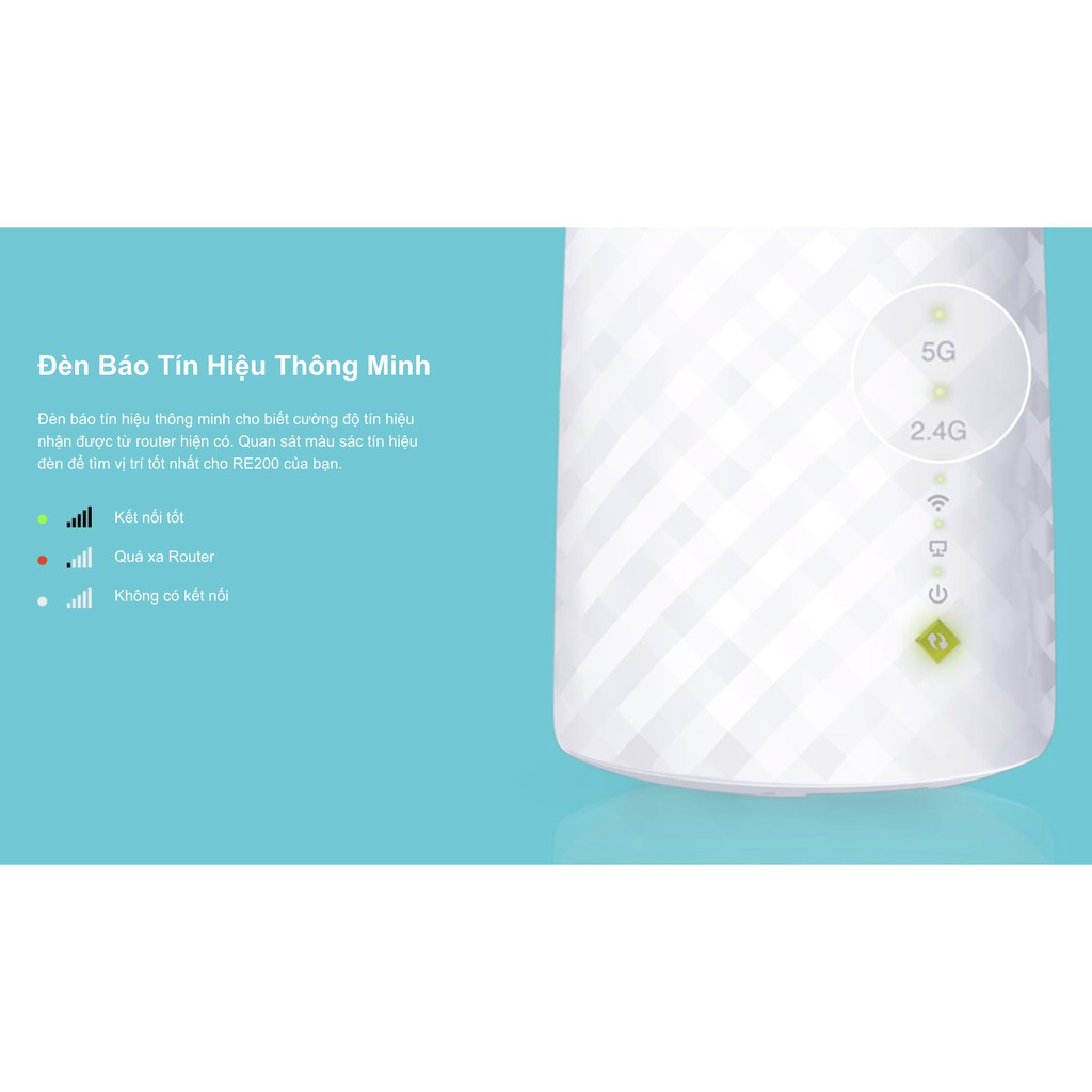 Bộ Kích Sóng Wifi Repeater Băng Tần Kép AC750 TP-Link RE200 - Hàng Chính Hãng | BigBuy360 - bigbuy360.vn