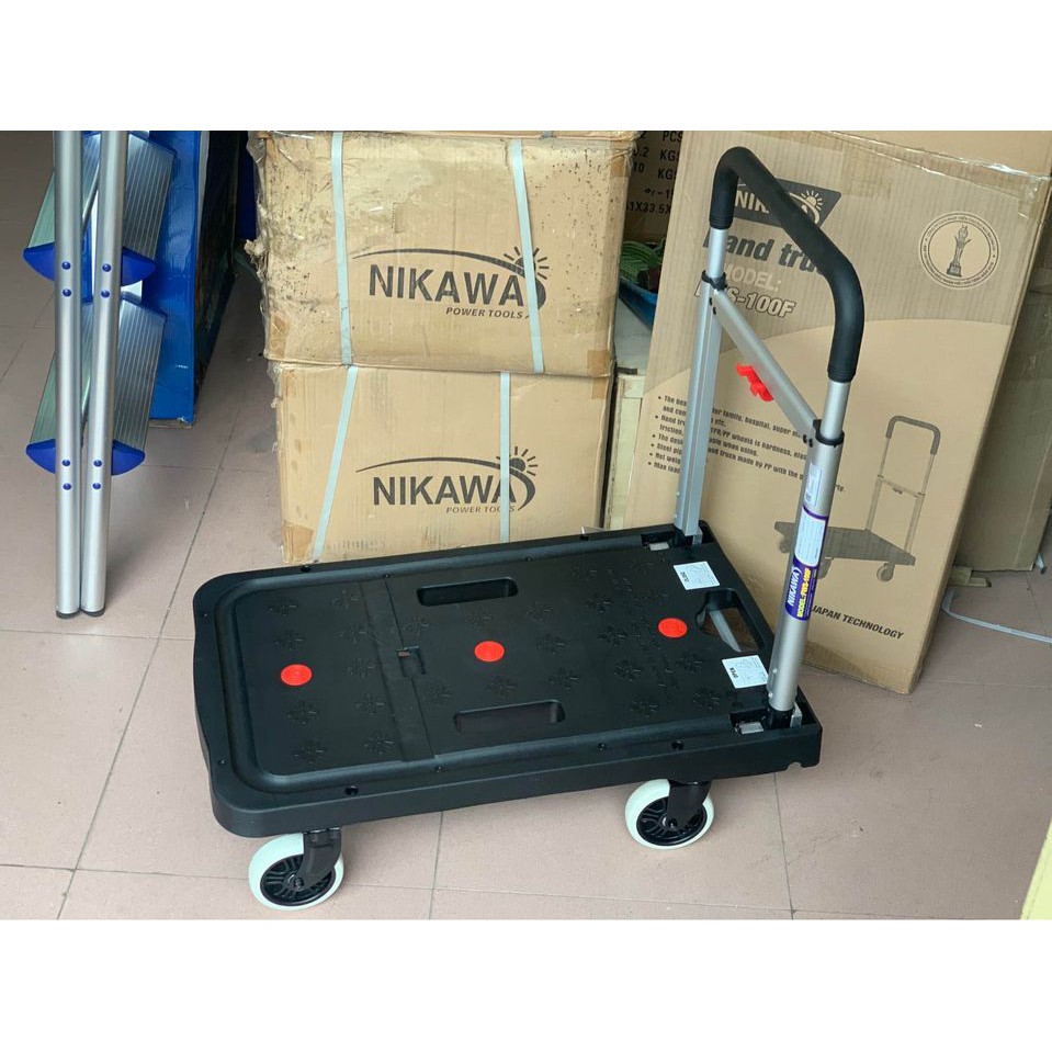 Xe đẩy hàng 4 bánh Nikawa FWS-100F gấp gọn được cả bánh tải trọng 100kg