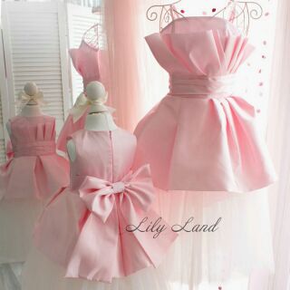 Set đầm mẹ và bé gái hồng lily land C40