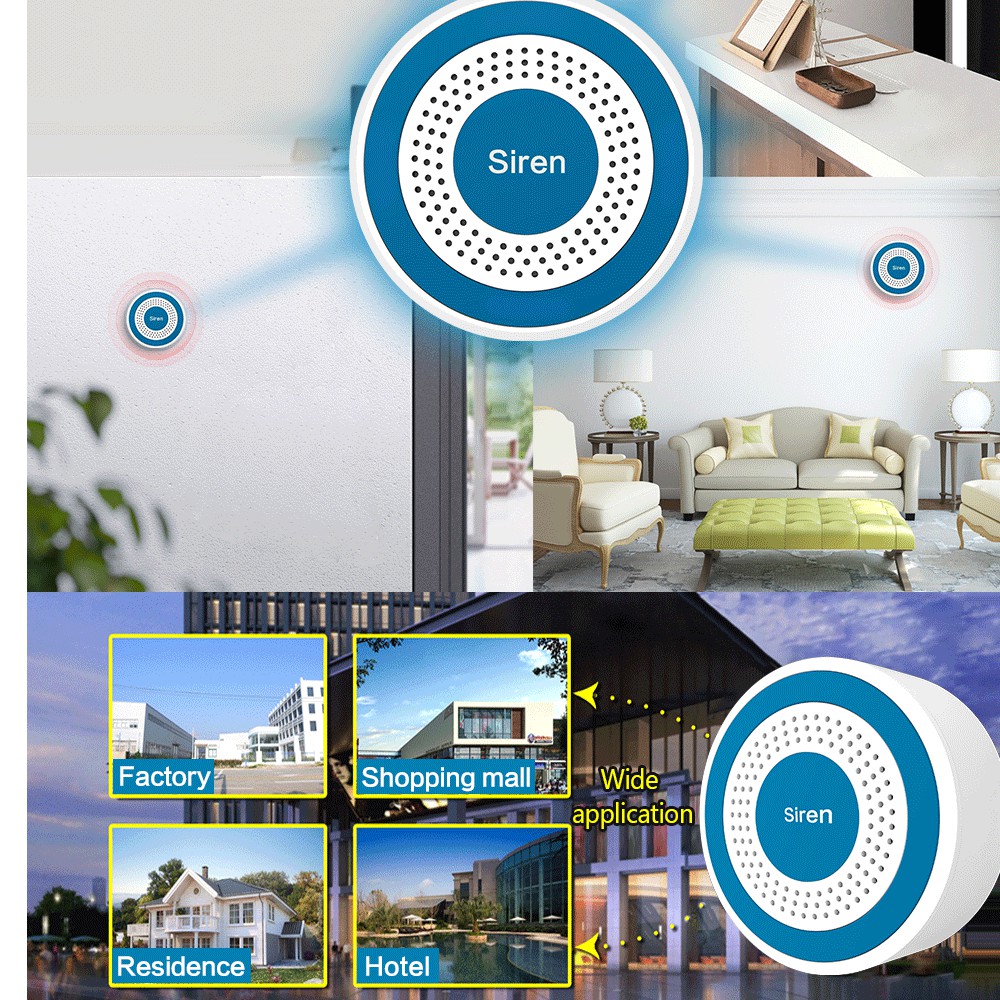 Âm thanh và ánh sáng không dây 433mhz siren treble siren
