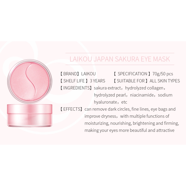 Bộ Sản Phẩm Dưỡng Da Ban Đêm LAIKOU Chiết Xuất Hoa Anh Đào Gồm Serum 17ml + Kem Mắt 15g + Kem Mặt 25g