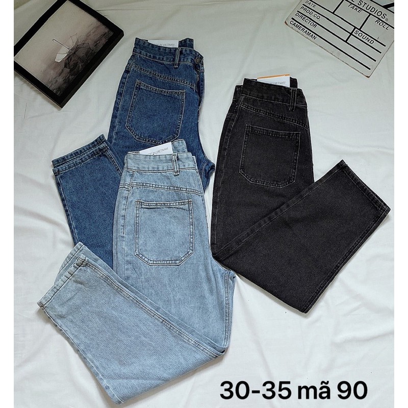 Quần baggy jean nữ Ms90 ✈️FREESHIP✈️ Quần baggy jean nữ lưng cao size đại kiểu 1 túi hàng VNXK thời trang bigsize 2KJean