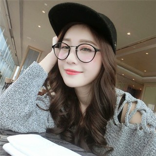 FLOWER HORSE Kính Tròn Mọt Sách Gọng Kim Loại Tròng Trong Suốt