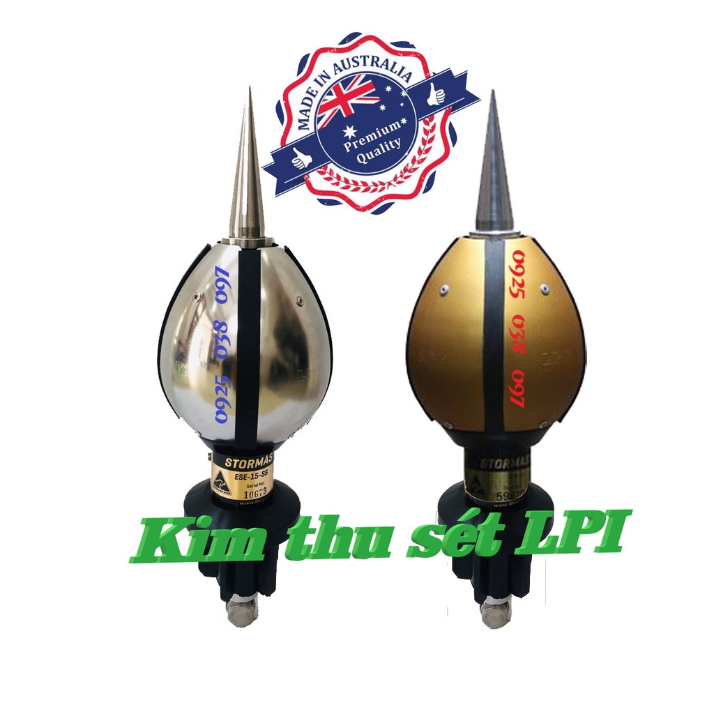 Kim thu sét Ese-15 ESE-15SS cao cấp của hãng LPI Úc, bán kính bảo vệ từ 51m