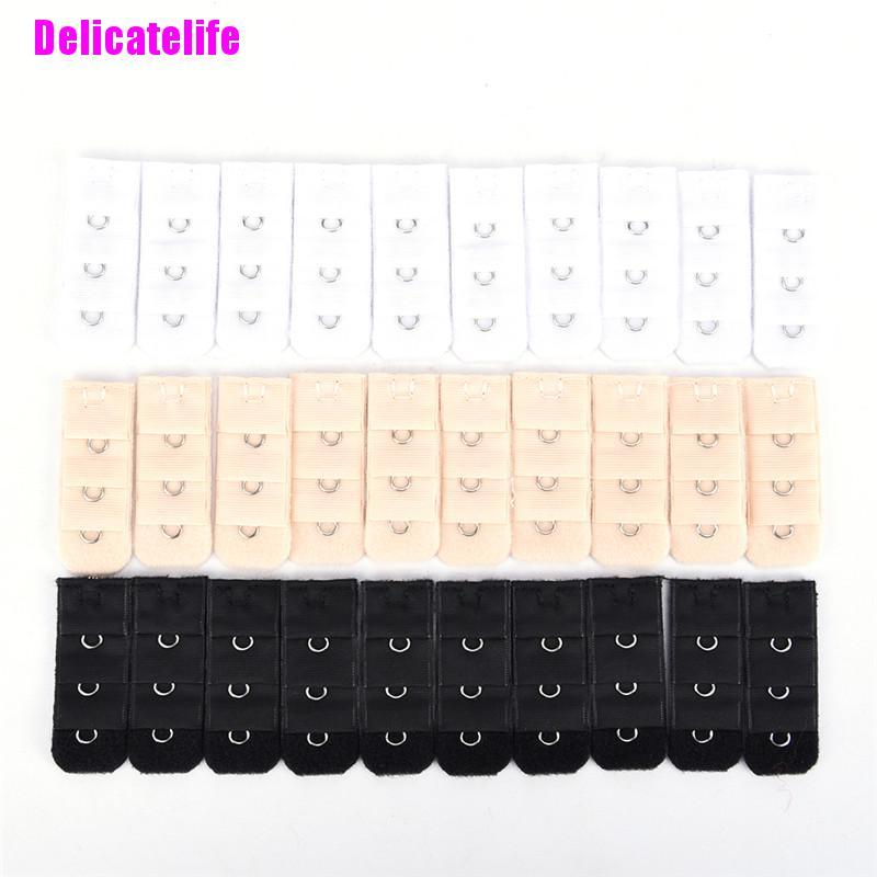 (Hàng Mới Về) Bộ 10 Đai Nối Dài Dây Áo Ngực 1 Hàng 3 Móc Cho Nữ