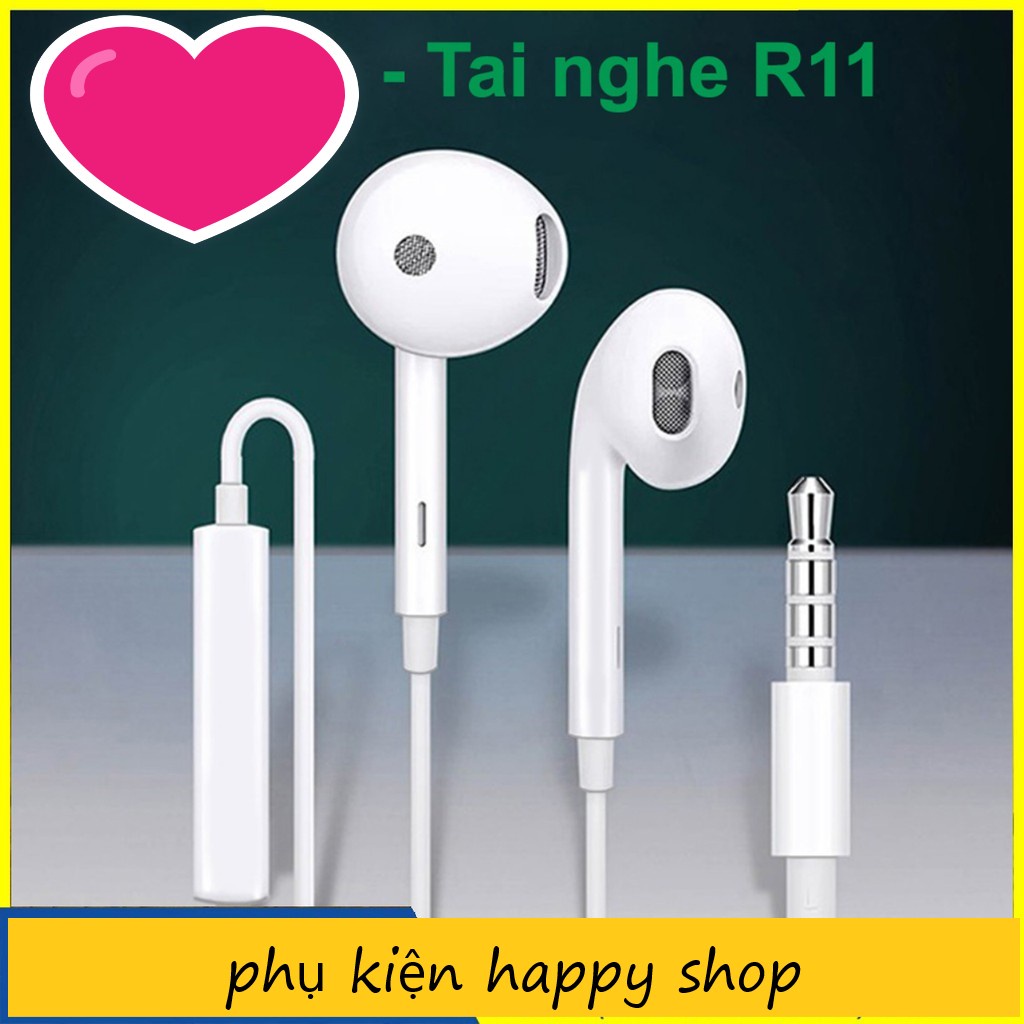''Gía Sốc'' Tai Nghe OPPO R11 Màng Trắng -  Âm Thanh Hay Bass Căng - Có Míc Đàm Thoại , Thoải Khi Đeo -  BH 12 Tháng..