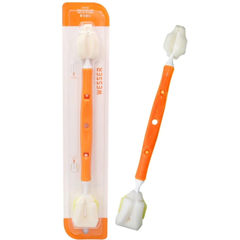 ￼Cọ Rửa Bình Sữa và núm ti Wesser đa Năng 2 Đầu 2-in-1/  Cọ Bình sữa Xoay 360 Độ Wesser
