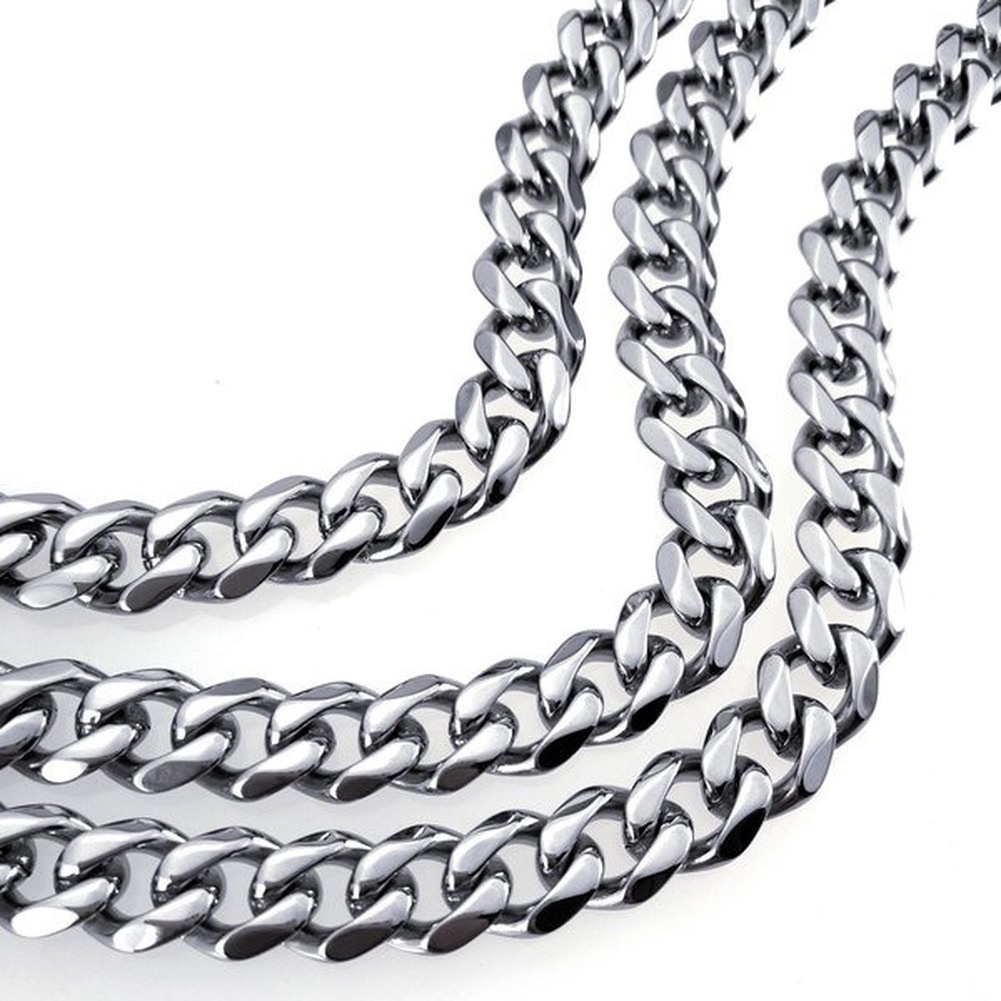 Dây chuyền nam kiểu lặc đơn to 13ly vát cạnh 6 góc sang đẹp, không đen, thể hiện đẳng cấp phái mạnh