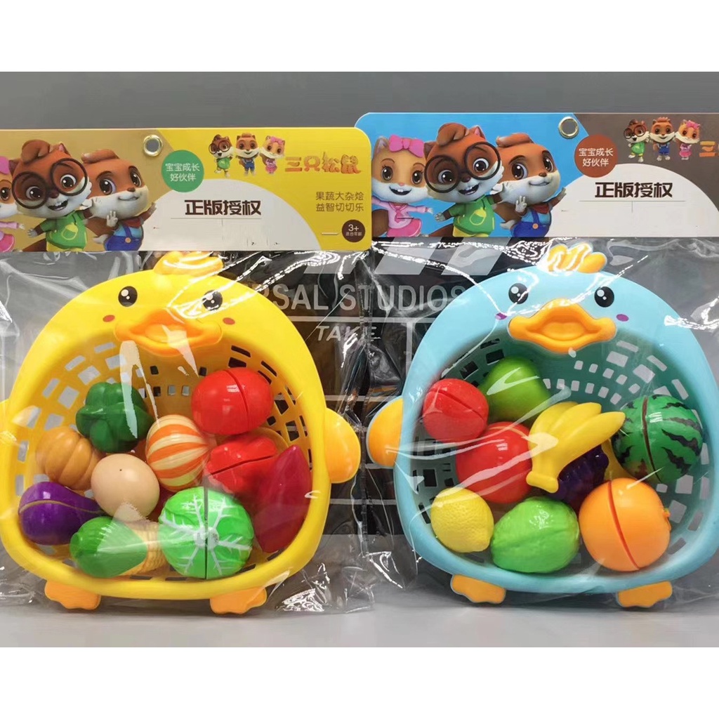 Bộ Đồ chơi hoa quả cắt hình con Vịt giúp các bé nhận biết các loại quả Kumi toys