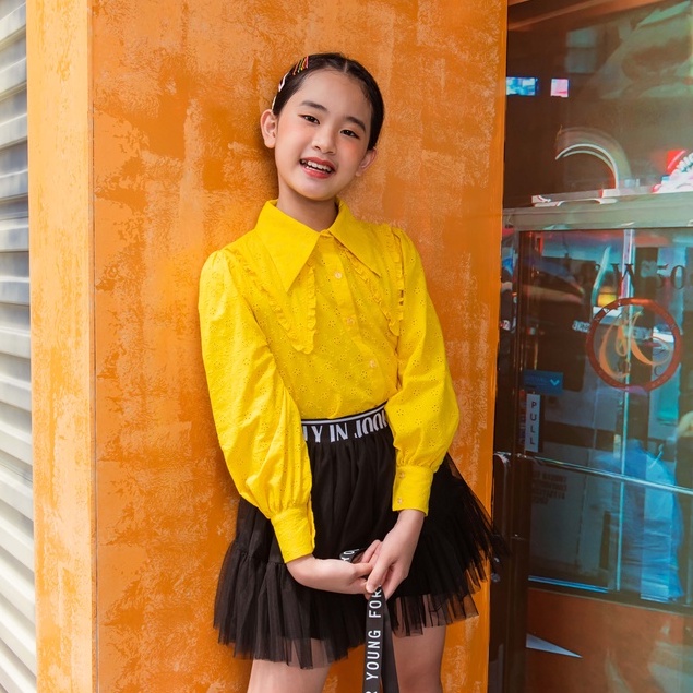 Áo sơ mi JOOKYLI bé gái cổ bèo 17G1016
