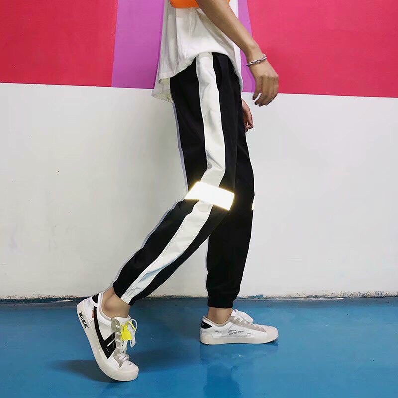 Quần jogger nỉ phản quang mẫu mới siêu hot cao cấp unisex form rộng túi hộp 2 sọc vải nỉ lưng thun mặc thoải mái mát mẻ