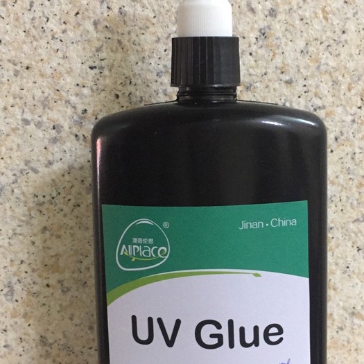 Keo UV GLUE dán mica với mica, khô bằng tia UV
