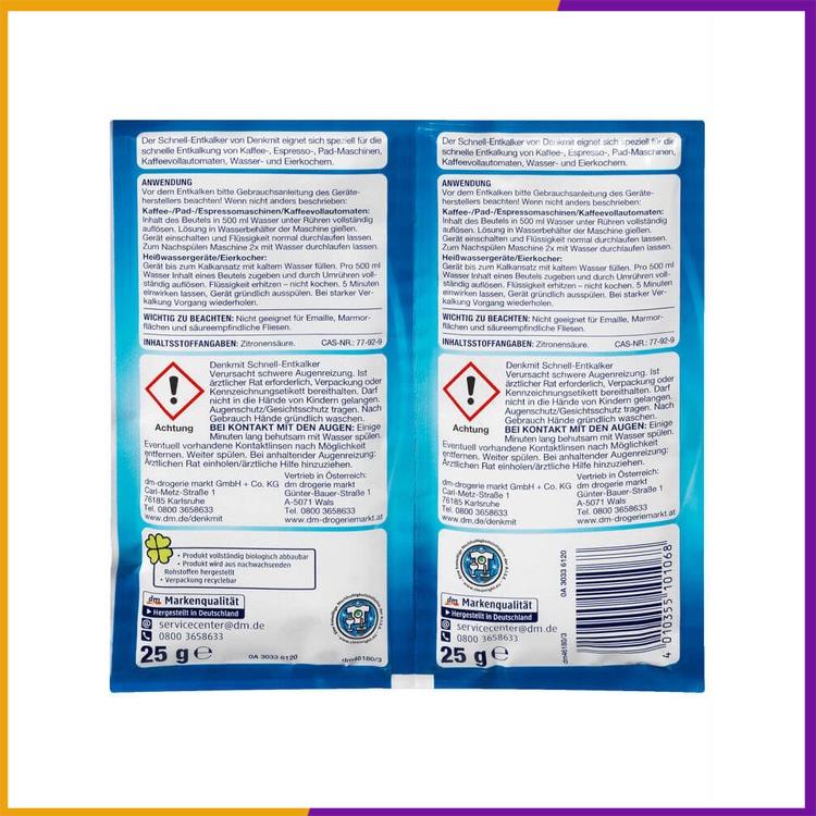 Bột tẩy cặn ấm siêu tốc, máy pha cà phê…Denkmit