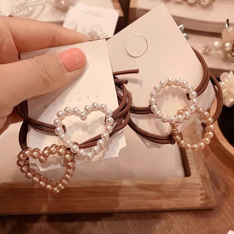 Dây Cột Tóc Cao Su Hình Trái Tim Phong Cách Hàn Quốc Đơn Giản Sang Trọng Dành Cho Nữ Xiaoxiangfeng