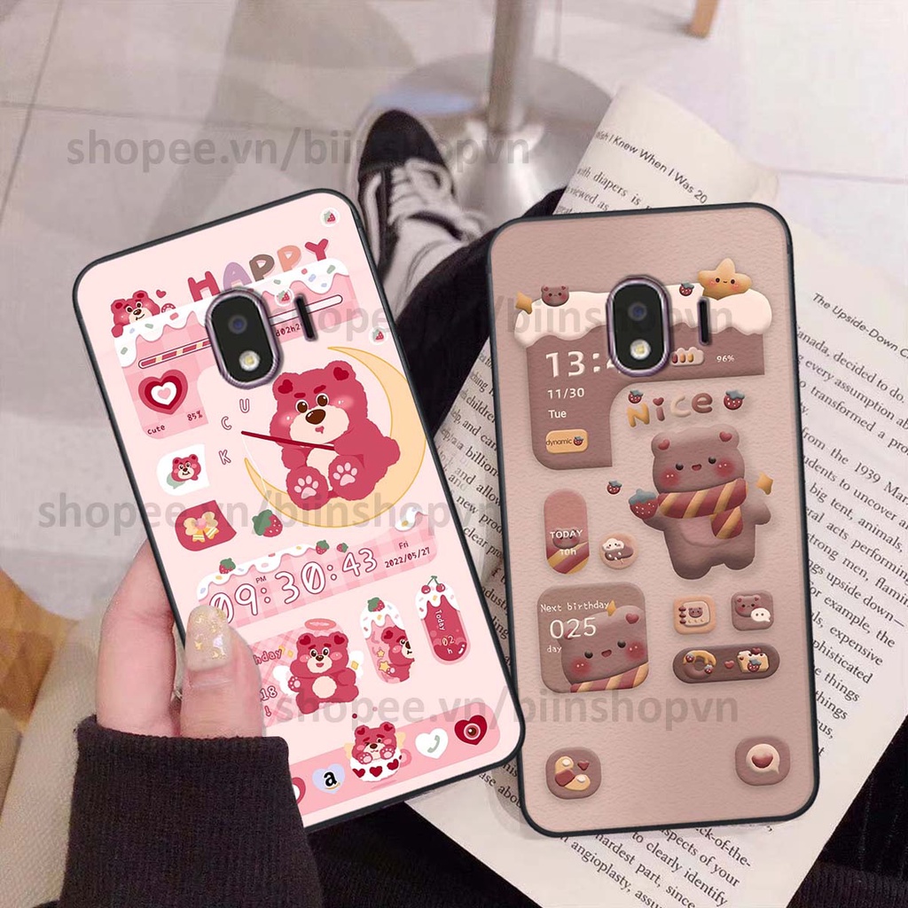 Ốp Samsung J4 2018 in 3D icon gấu nổi siêu xinh, siêu đáng yêu, cá tính phong cách