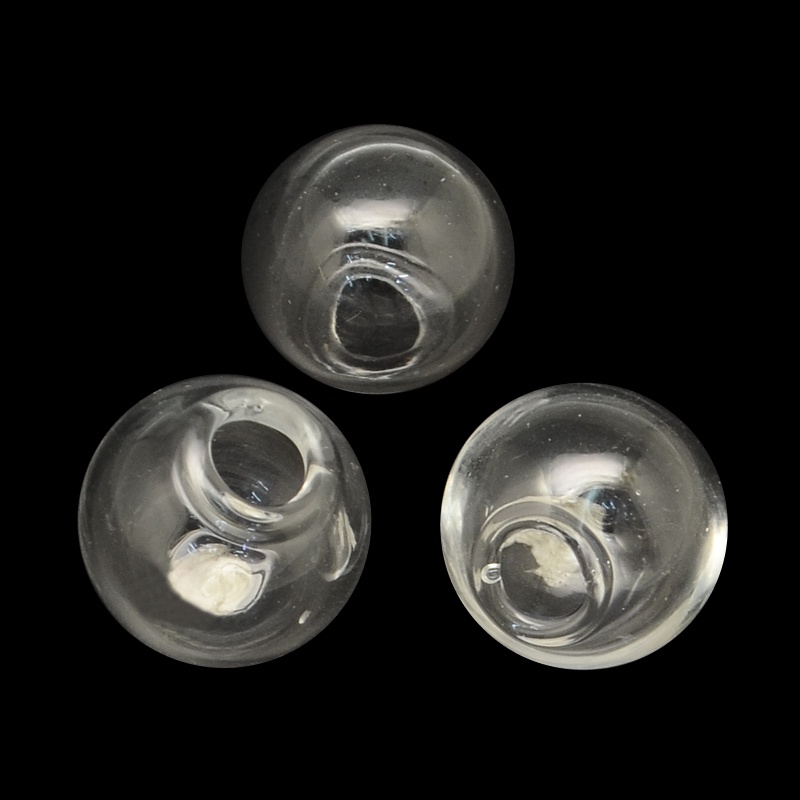 Set 5-100 Quả Cầu Thủy Tinh 8-25mm Nửa Lỗ: 3~5mm Làm Trang Sức DIy