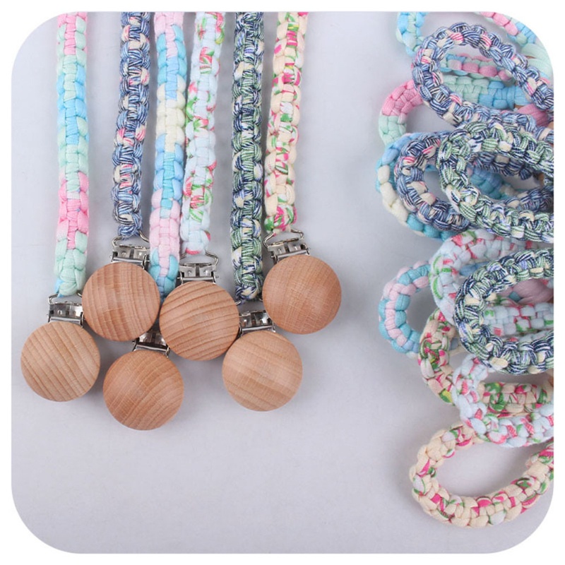 Set 2 Món Đồ Chơi Gồm Vòng Đeo Tay / Núm Vú Giả / Kẹp Tai Thỏ Đan Len Thủ Công DIY Cho Bé Sơ Sinh