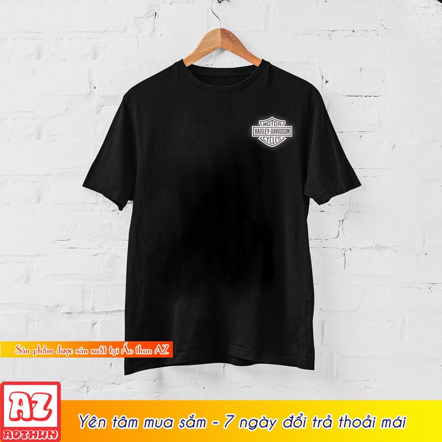Áo thun nam nữ in logo harley davidson motor phản quang độc đáo M3091
