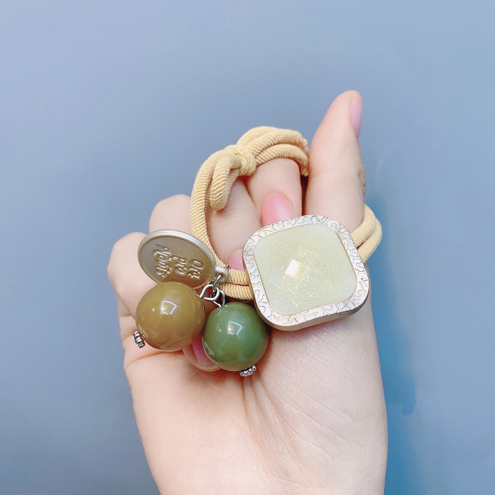 Dây Cột Tóc Đuôi Ngựa Đính Ngọc Lấp Lánh Thời Trang