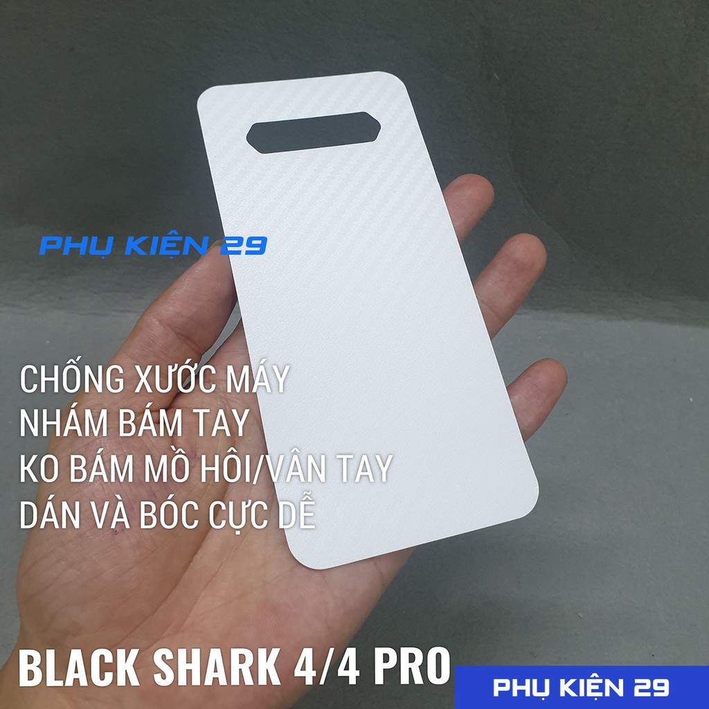 [Xiaomi Black Shark 4/ 4 Pro] Combo dán lưng 3D chống xước vân Cacbon, dán kính camera