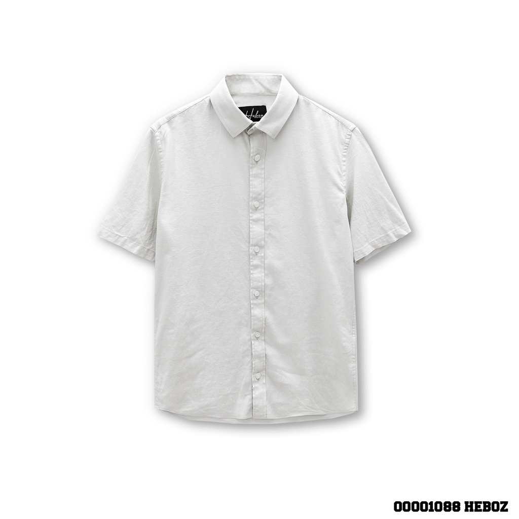 Sơ mi nam ngắn tay linen Heboz 3M, Hàng thiết kế với vải đũi nhẹ thoáng mát, chống nhăn - 00001088