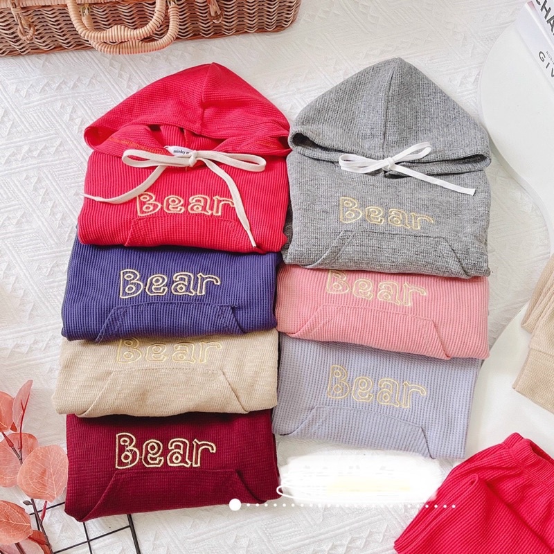 [ BEAN ] Bộ tổ ong dài tay cho bé