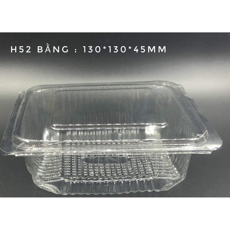 Combo 100 hộp nhựa đựng bánh H52 bằng Kt: 10x10x5cm