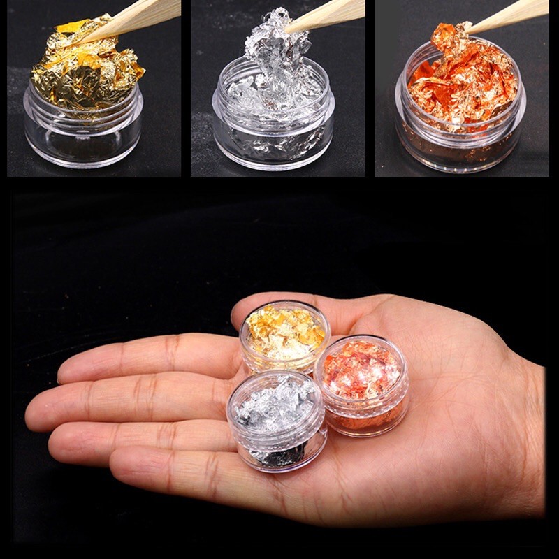 Nhũ giấy vàng bạc-lá nhôm phụ kiện nail