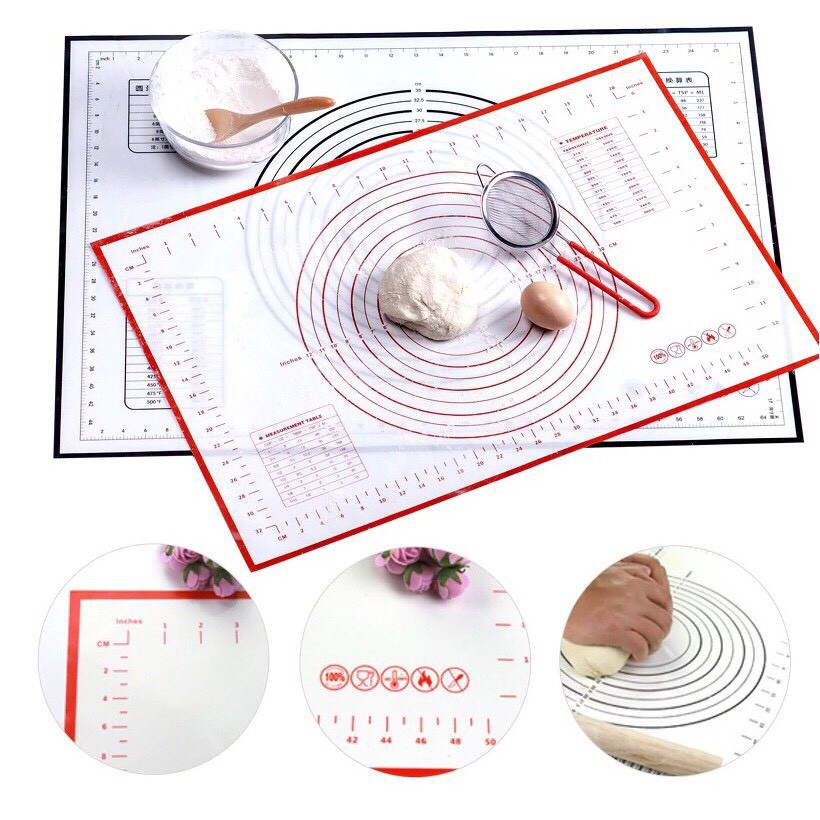 Tấm lót silicon nhào bột chống dính/Silicone Pastry Rolling Mat 40x60cm