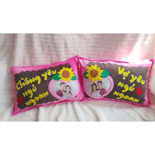 Bộ 2 gối nằm handmade in ảnh