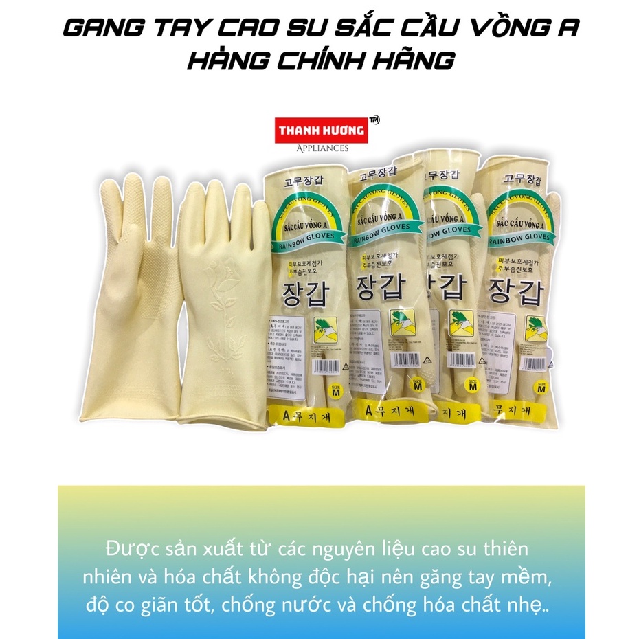 GĂNG TAY CAO SU RỬA CHÉN BÁT DAI BỀN ĐẸP KHÔNG MÙI SẮC CẦU VỒNG A - HÀNG XUẤT HÀN