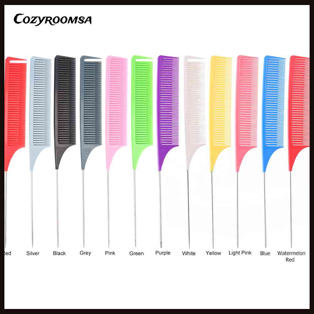 Lược Nhựa Nhuộm Tóc Có Đuôi Lông Kim Loại Mịn