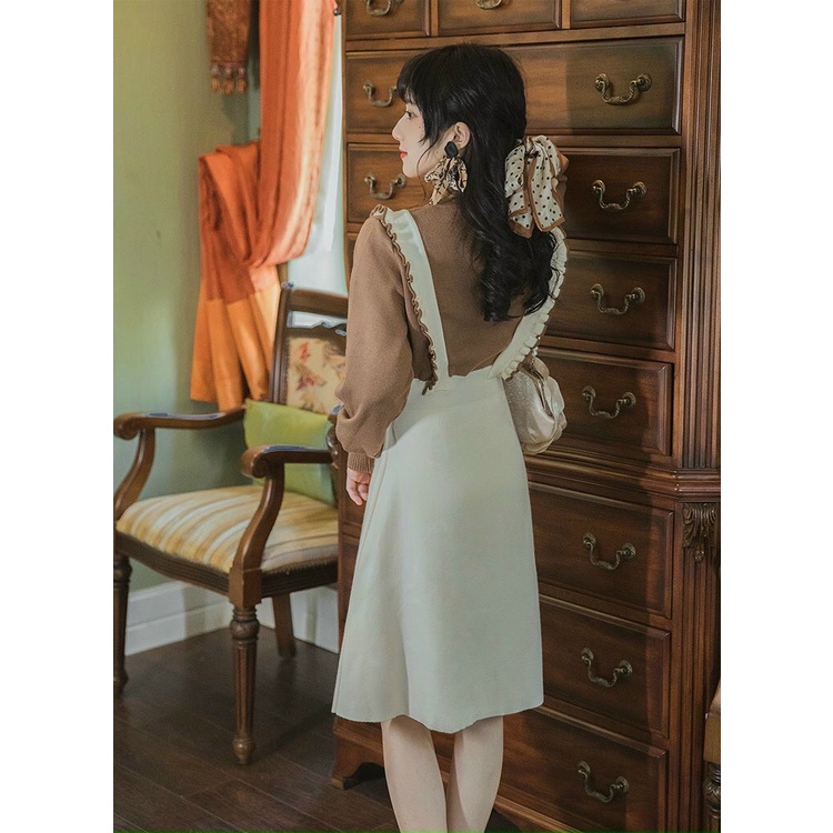 Đầm len giả yếm nữ đẹp chất len co dãn mềm mại xinh xắn, hàng may kỹ, đẹp | BigBuy360 - bigbuy360.vn