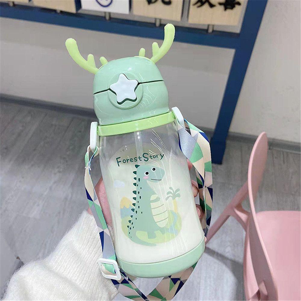Bình Nước Thể Thao Họa Tiết Hoạt Hình Dễ Thương Dung Tích 600ML Tiện Dụng
