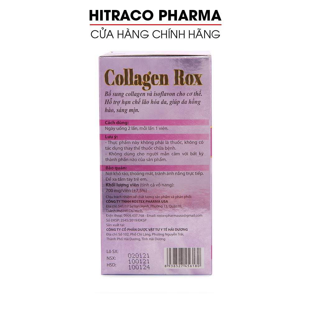 Viên uống đẹp da Collagen Rox Coenzym Q10 tăng nội tiết tố nữ - Hộp 60 viên | Thế Giới Skin Care