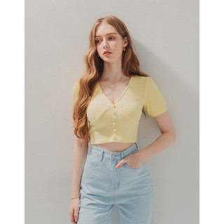 Áo croptop cổ V hàng nút trước nữ Air Space 2120121085