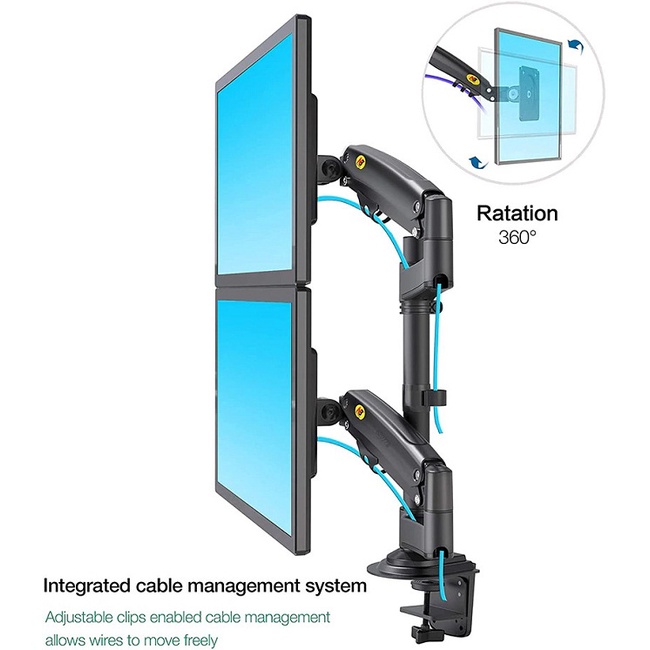 Giá treo 2 màn hình máy tính H180  22inch-32inch Dual Monitor Arm