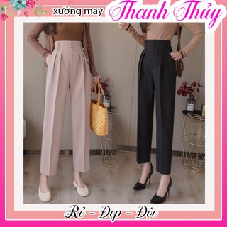  Quần baggy nữ công sở cạp cao 3 cúc cao cấp DL006