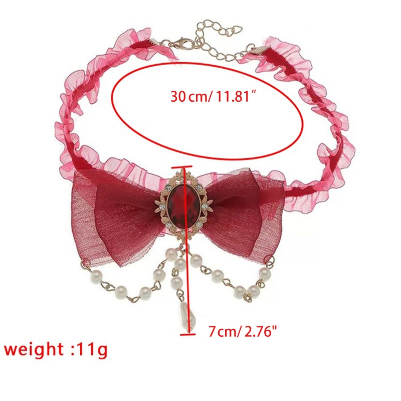 Vòng Cổ Choker Đính Nơ Và Ngọc Trai Nhân Tạo Thời Trang Dành Cho Nữ