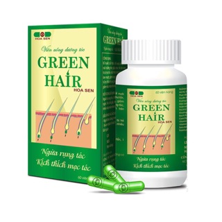 Viên uống dưỡng tóc Green hair hoa sen ngăn ngừa rụng tóc ,kích thích mọc tóc