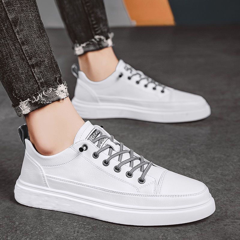 Giày sneaker nam SINSOUU 2 màu đen và trắng trơn Hottrend 2022