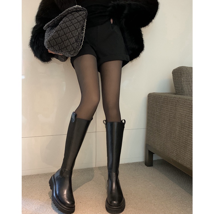 QKOOLE  Quần tất lụa đen phong cách Hàn Quốc gợi cảm cho nữ