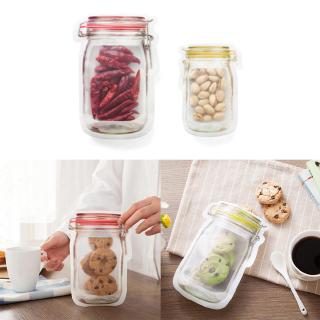 9/12pcs Zip Lock Bag Mason Jar Pouch Craft Selfseal Resealable Ziplock Bags Food Storage