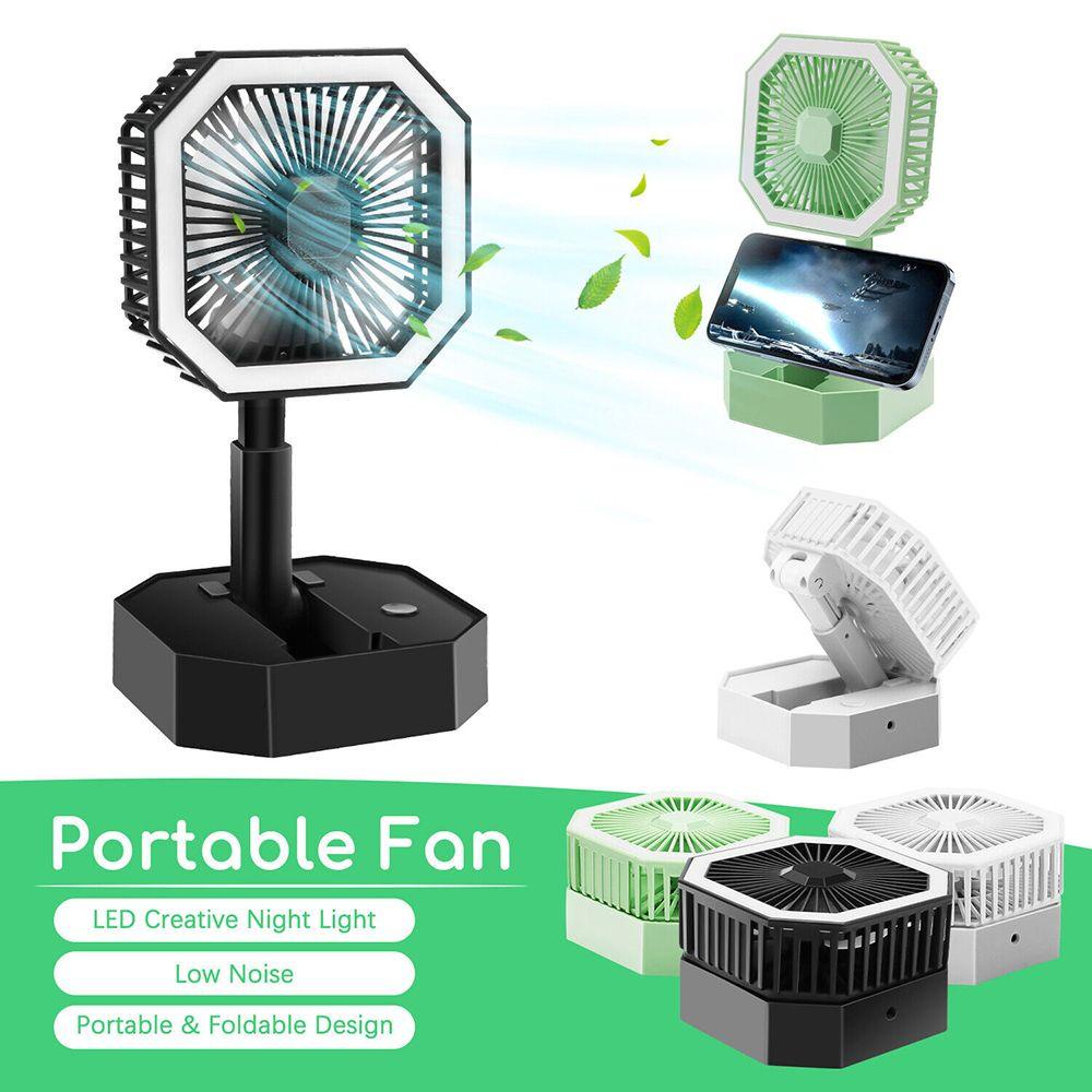 Quạt Để Bàn Tích Hợp Đèn LED Có Thể Sạc Lại Tiện Dụng